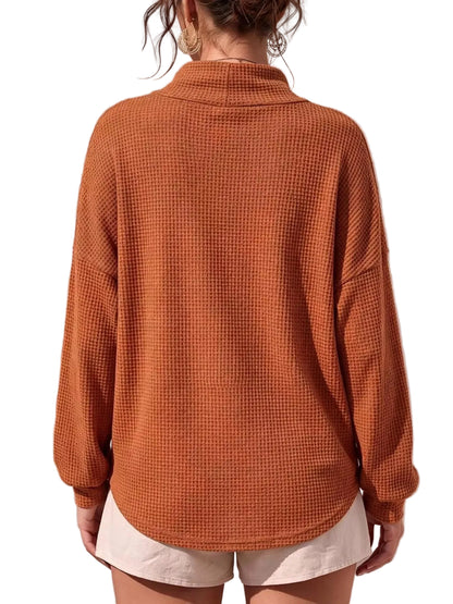 THE WAFFLE MOCK NECK SWEATER The Nichole Collection - Official Site