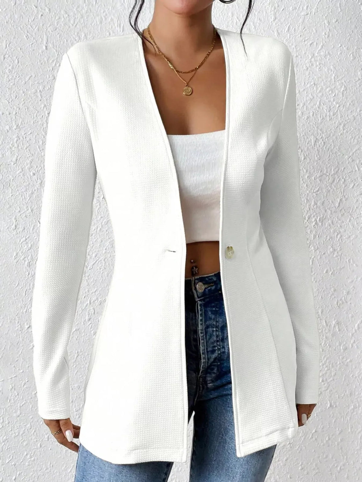 Single-Button Long-Sleeve Blazer The Nichole Collection - Official Site