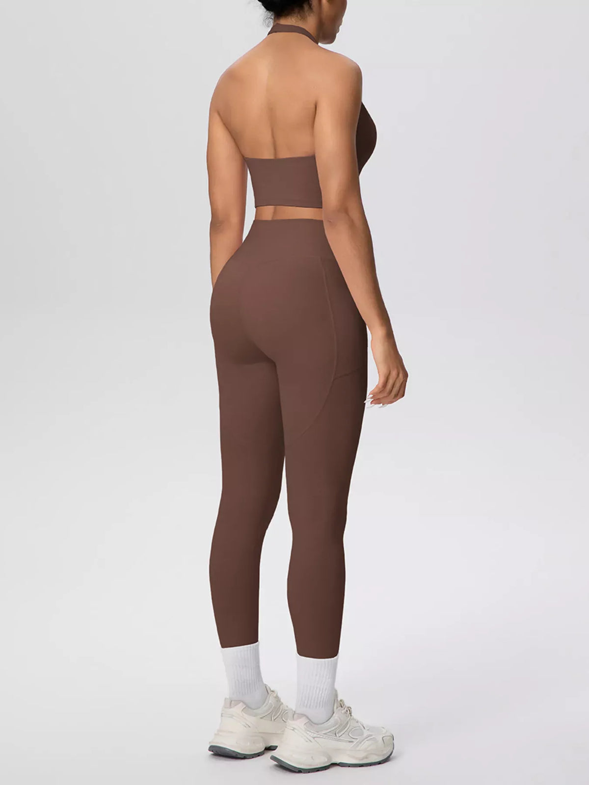 Halter-Neck Crop Top and High-Waisted Leggings Active Set The Nichole Collection - Official Site