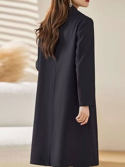 Single-Breasted Button-Front Coat - Camel-Lined / M