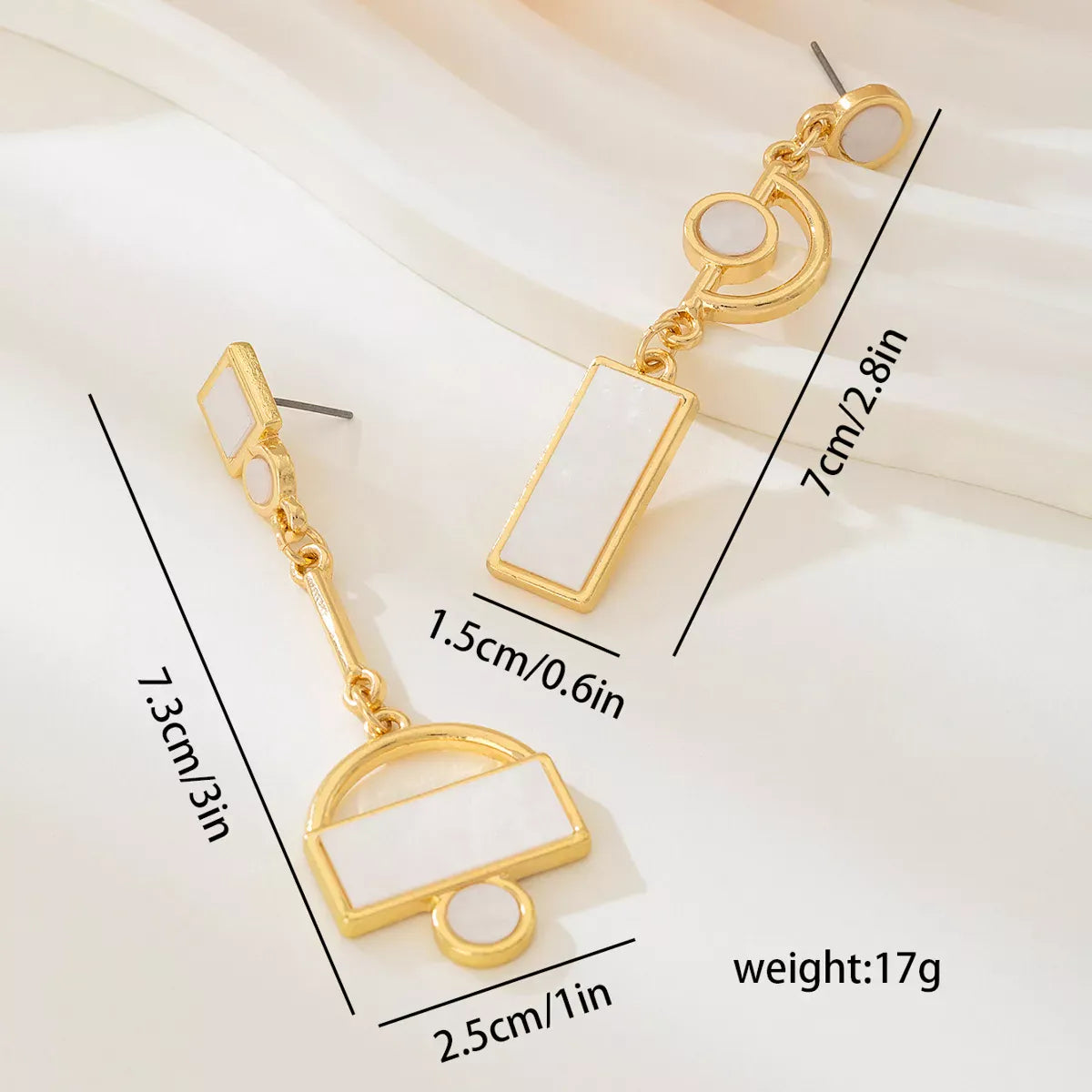 GEOMETRIC GOLD CHAIN DROP EARRINGS The Nichole Collection - Official Site