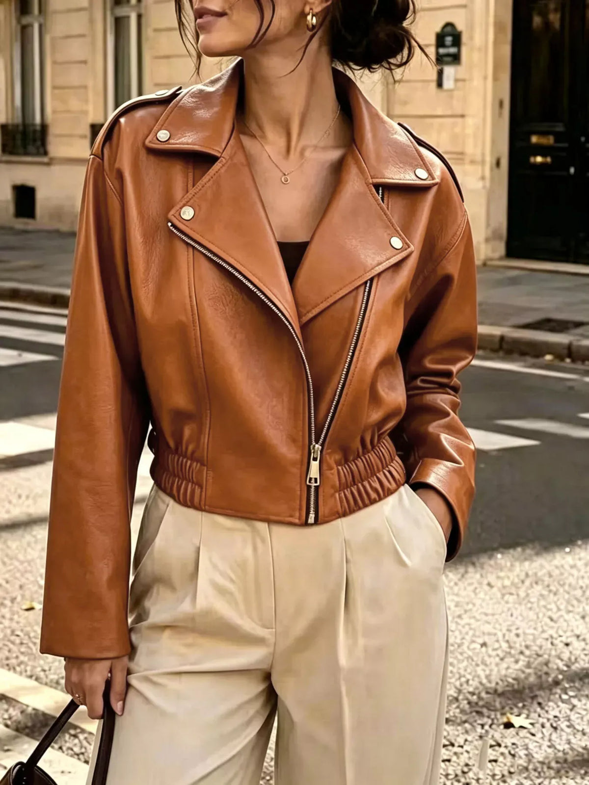 GREENWICH FAUX LEATHER JACKET The Nichole Collection - Official Site