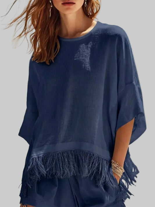 OVERSIZED FRINGE BLOUSE The Nichole Collection - Official Site