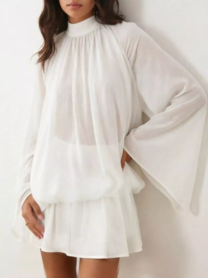Tie-Back Layered Flare-Sleeve Mini Dress The Nichole Collection - Official Site