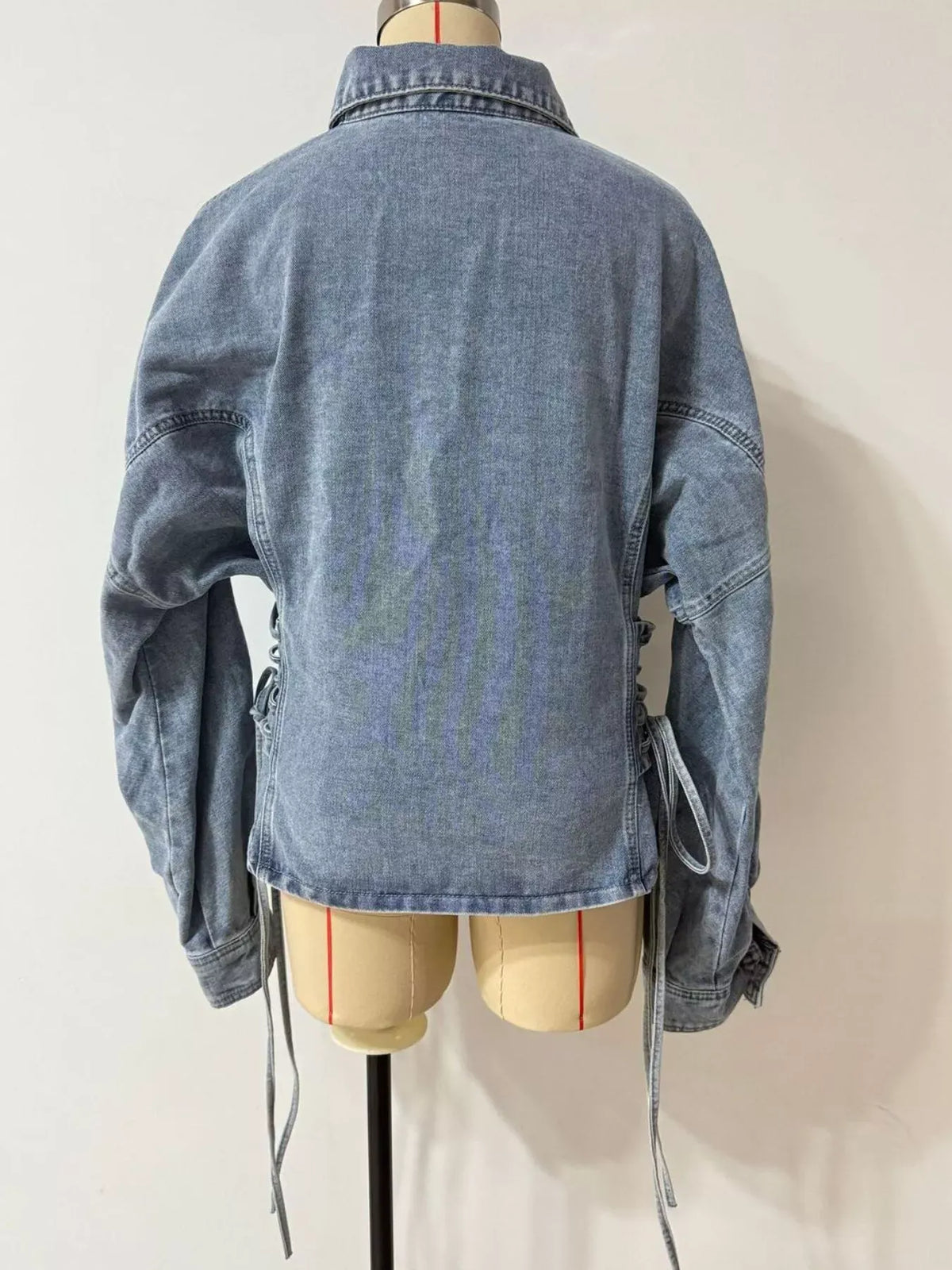 Lace-Up Side Button-Front Denim Jacket The Nichole Collection - Official Site