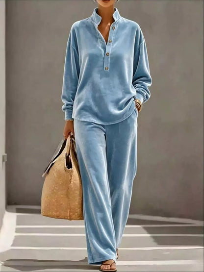 THE RELAXED VELVET WIDE-LEG SET The Nichole Collection - Official Site