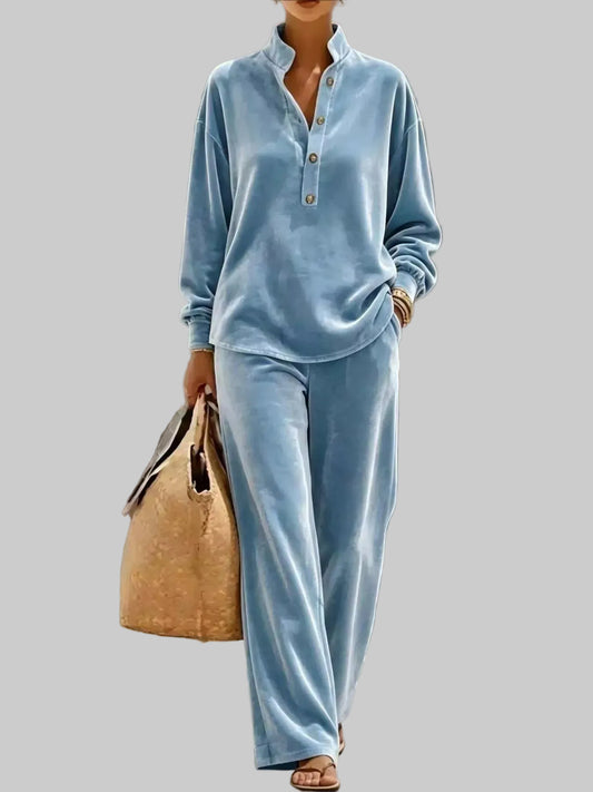 THE RELAXED VELVET WIDE-LEG SET The Nichole Collection - Official Site