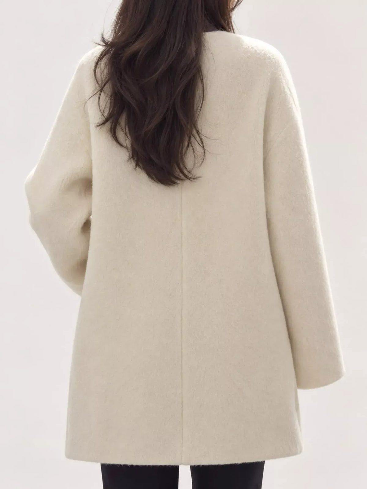Funnel-Neck Cashmere-Wool Double-Breasted Peacoat The Nichole Collection