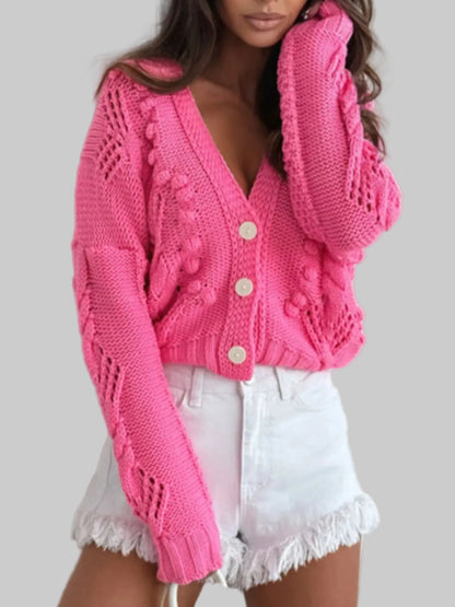 Button Up V-Neck Cardigan | The Nichole Collection