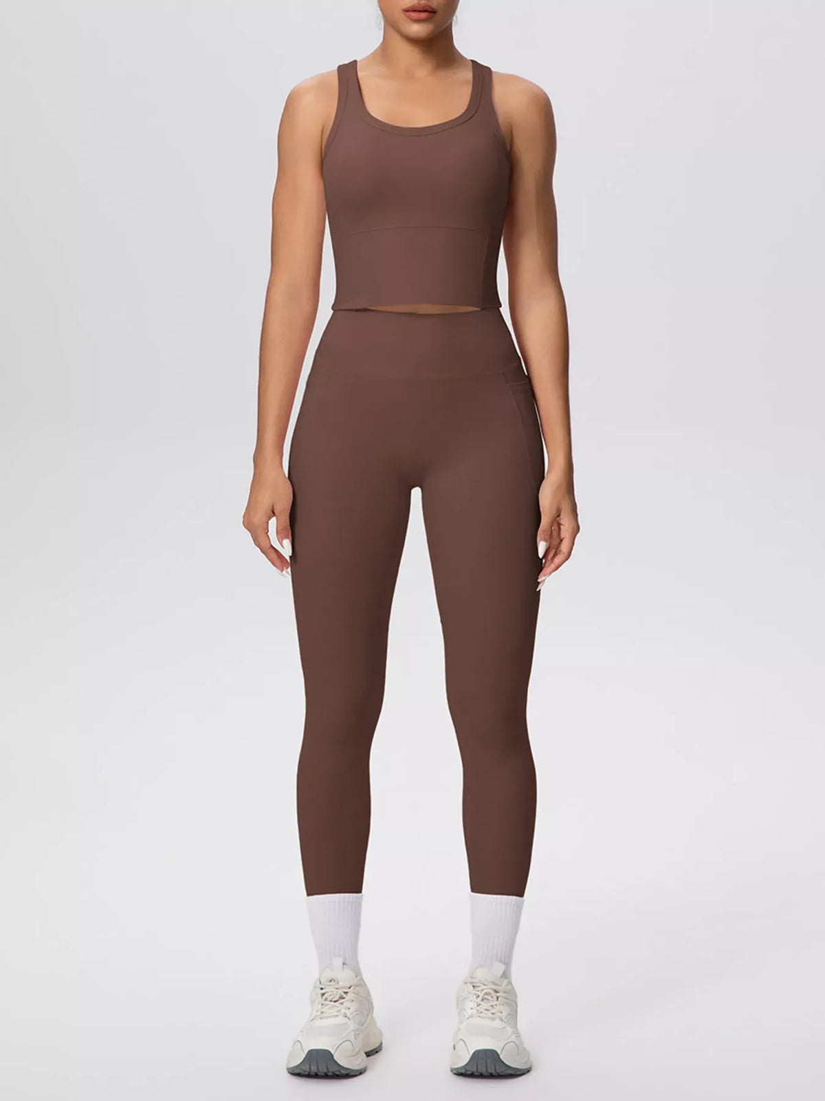 Scoop-Neck Tank and High-Waisted Leggings Active Set The Nichole Collection - Official Site