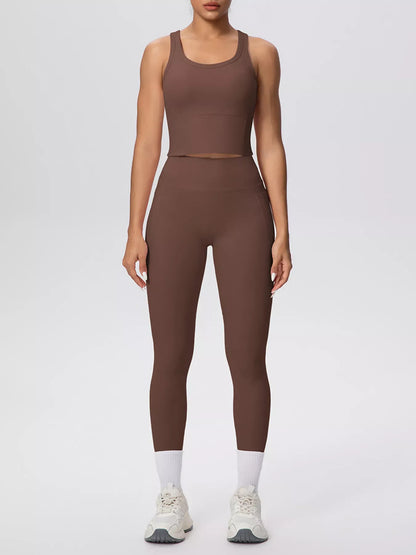 Scoop-Neck Tank and High-Waisted Leggings Active Set The Nichole Collection - Official Site