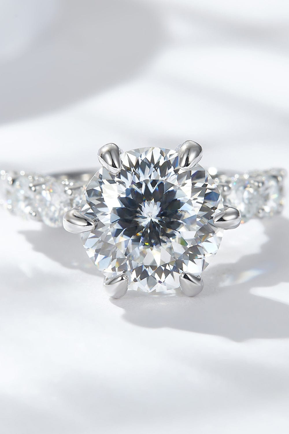 5 Carat Moissanite Side Stone Ring The Nichole Collection