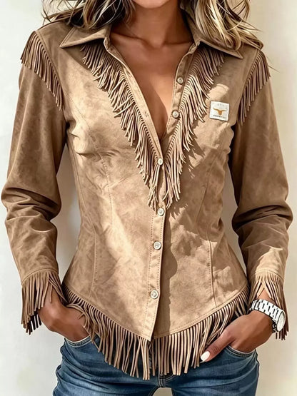 BUTTON FRONT FRINGE TOP The Nichole Collection - Official Site
