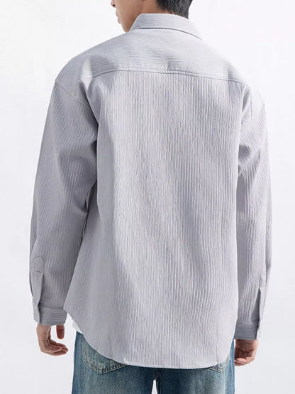 Men's Casual Textured Button-Down Shirt Jonathan M Collection