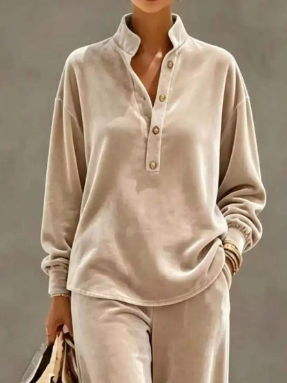 THE RELAXED VELVET WIDE-LEG SET The Nichole Collection - Official Site