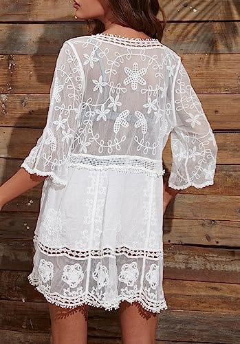 Women's Lace Bathing Suit Cover Up V-Neck