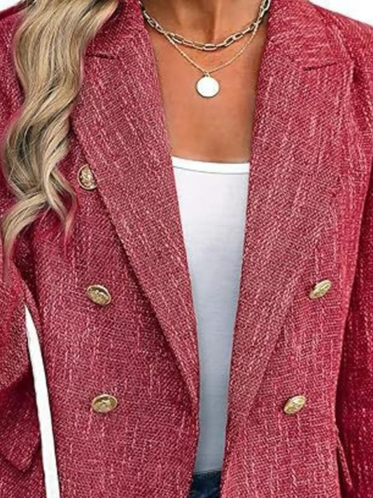 Double-Breasted Lapel-Collar Blazer The Nichole Collection - Official Site