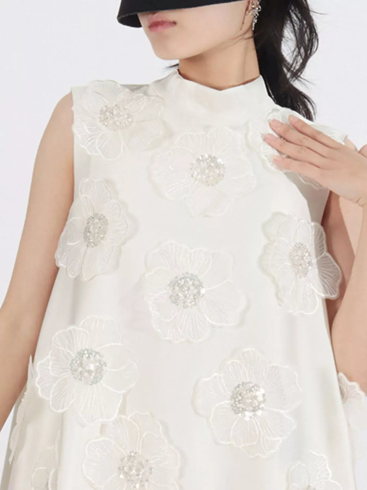 Floral-Embellished Sleeveless Maxi Dress The Nichole Collection