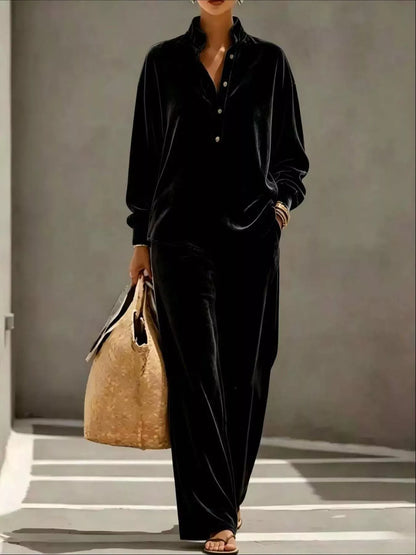 THE RELAXED VELVET WIDE-LEG SET The Nichole Collection - Official Site