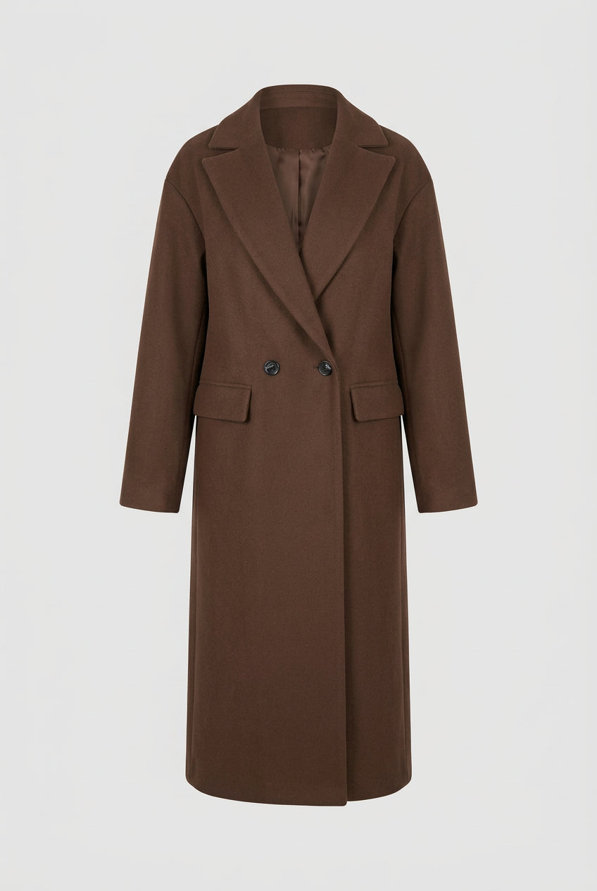 Double-Breasted Longline Coat The Nichole Collection