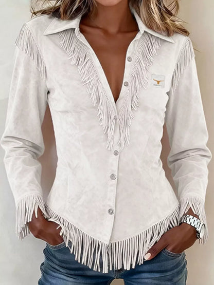 BUTTON FRONT FRINGE TOP The Nichole Collection - Official Site