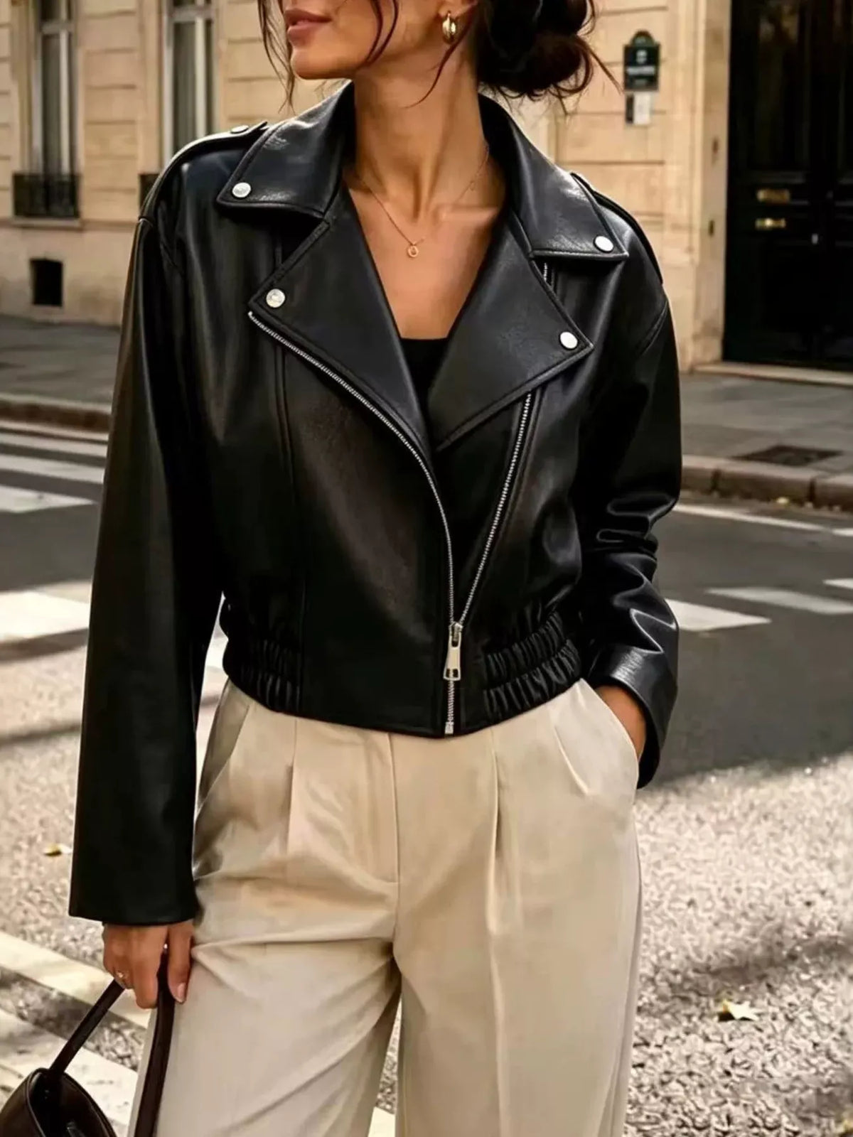 GREENWICH FAUX LEATHER JACKET The Nichole Collection - Official Site