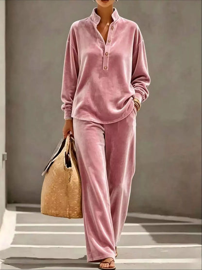 THE RELAXED VELVET WIDE-LEG SET The Nichole Collection - Official Site