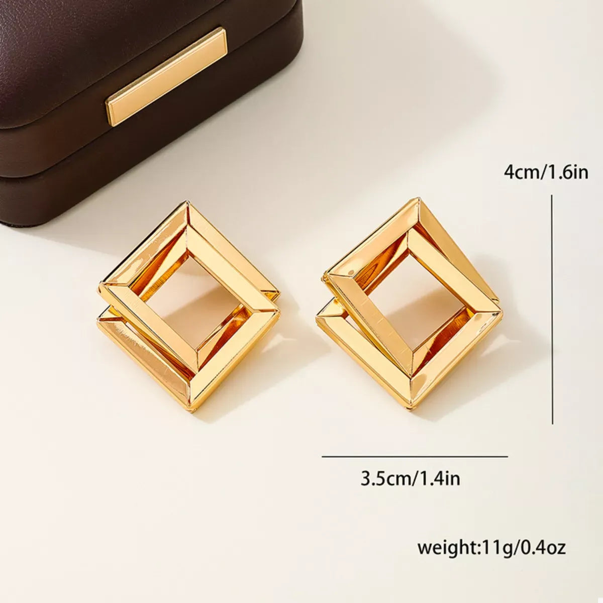 CHELSEA OPEN-SQUARE SCULPTURED EARRINGS The Nichole Collection - Official Site