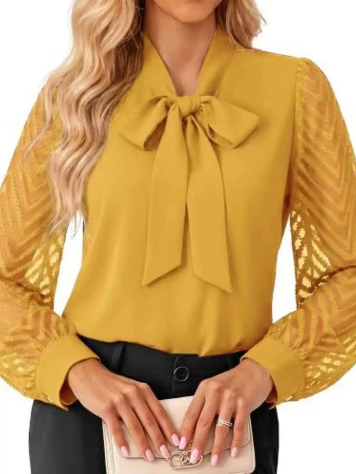 CELINE SHEER CHEVRON BLOUSE The Nichole Collection - Official Site
