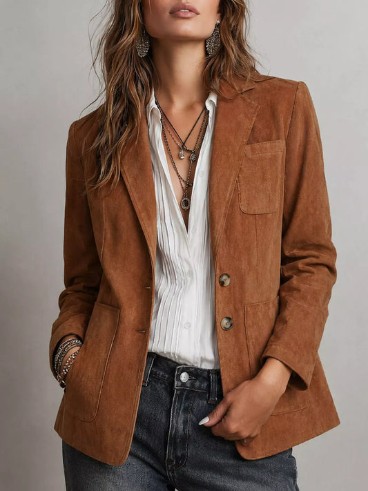Suede-Feel Single-Breasted Blazer The Nichole Collection - Official Site