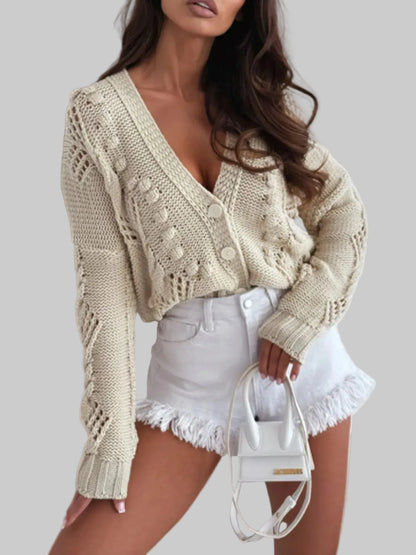 Button Up V-Neck Cardigan | The Nichole Collection