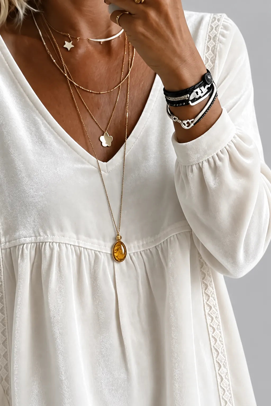 BABYDOLL VELVET LACE BLOUSE The Nichole Collection - Official Site