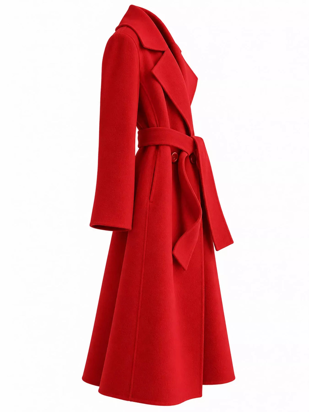 Longline Wool Coat with Waist-Defining Belt The Nichole Collection