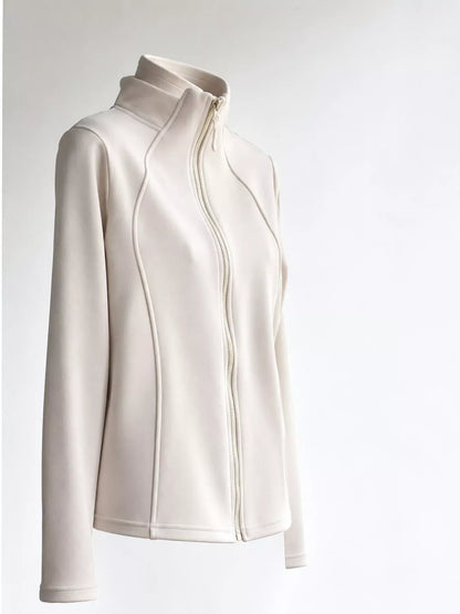 Sculpted Fit Fleece-Lined Zip-Up Jacket The Nichole Collection - Official Site