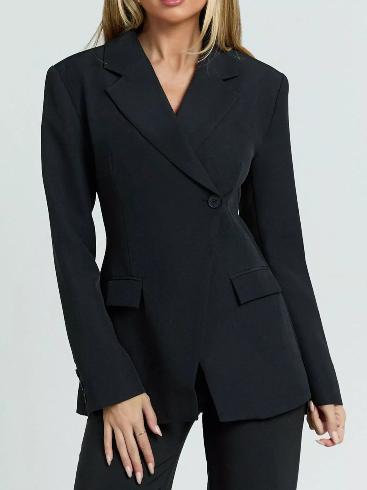 Lapel-Collar One-Button Blazer The Nichole Collection