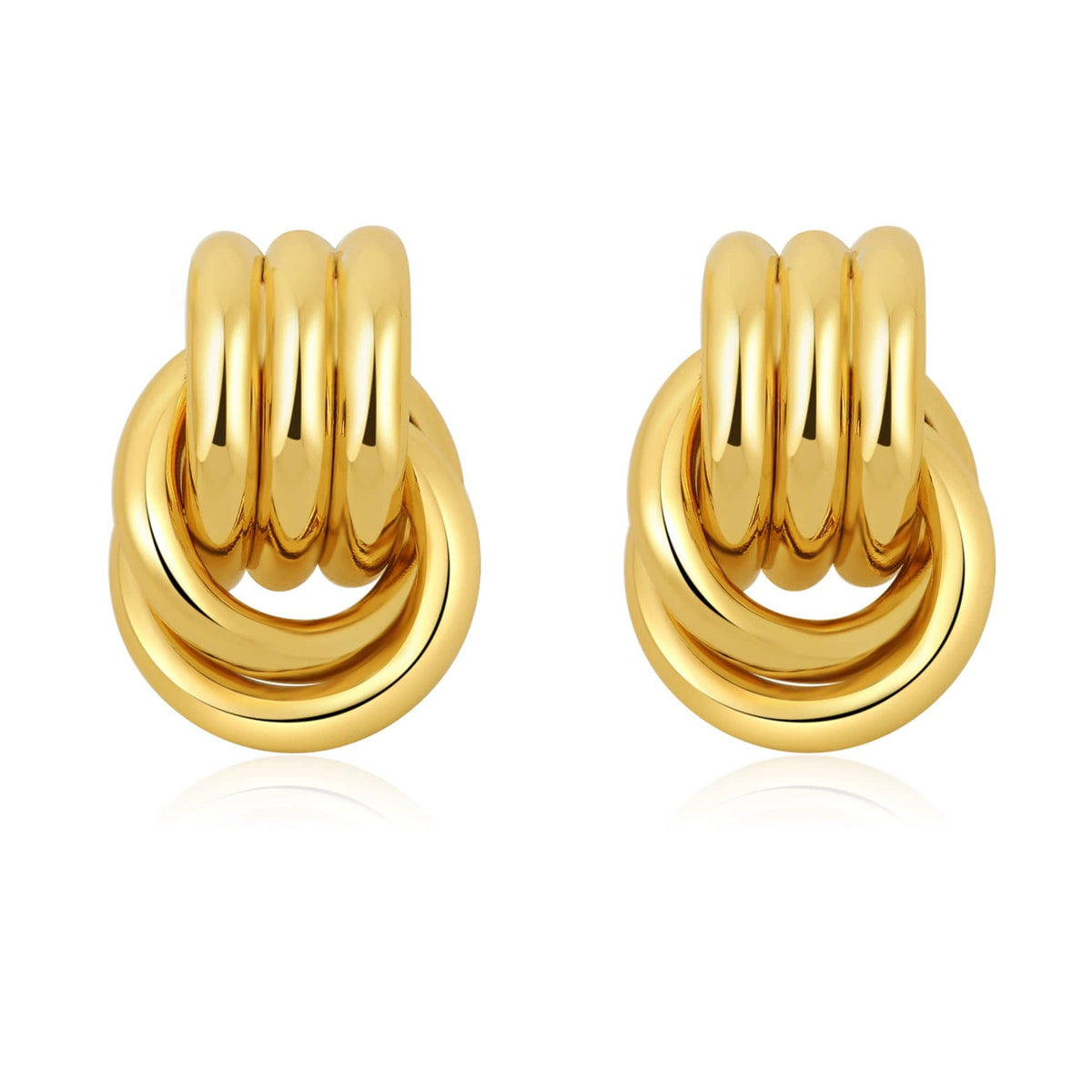 Geometric Gold Knot Statement Earrings The Nichole Collection - Official Site