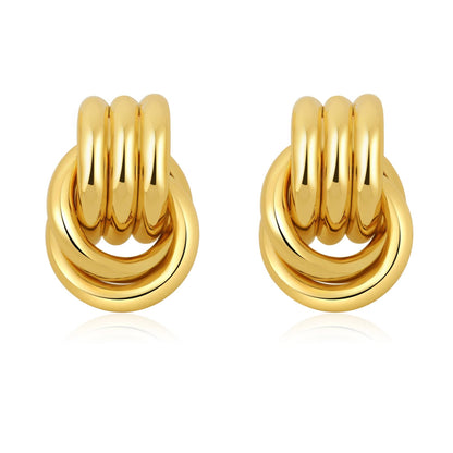 Geometric Gold Knot Statement Earrings The Nichole Collection - Official Site