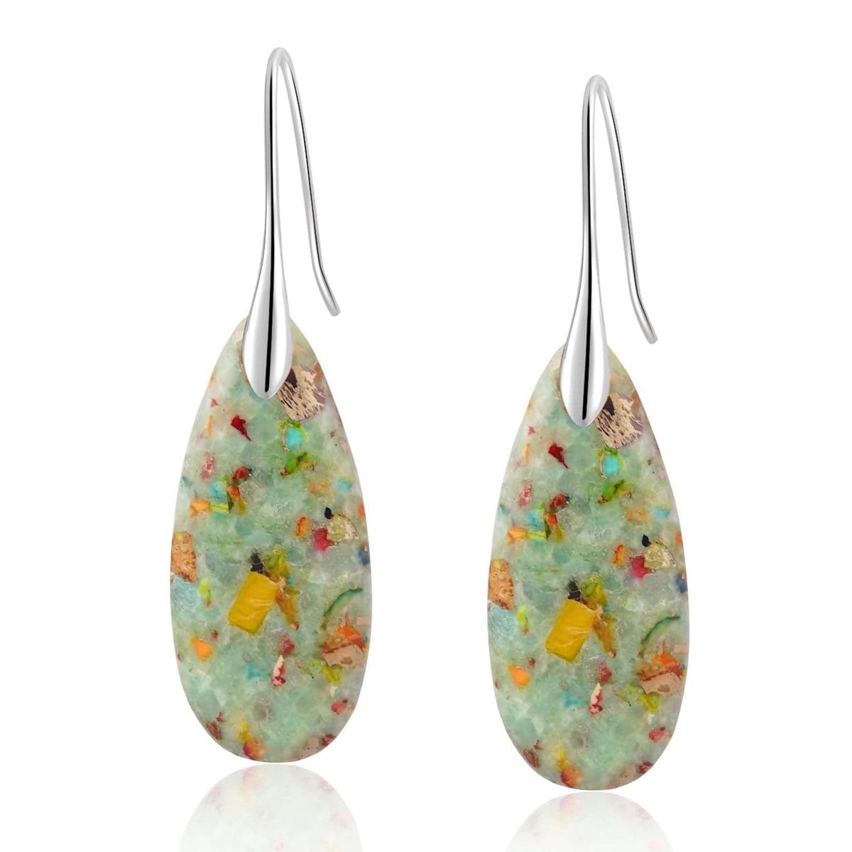 Natural Stone Teardrop Dangle Earrings