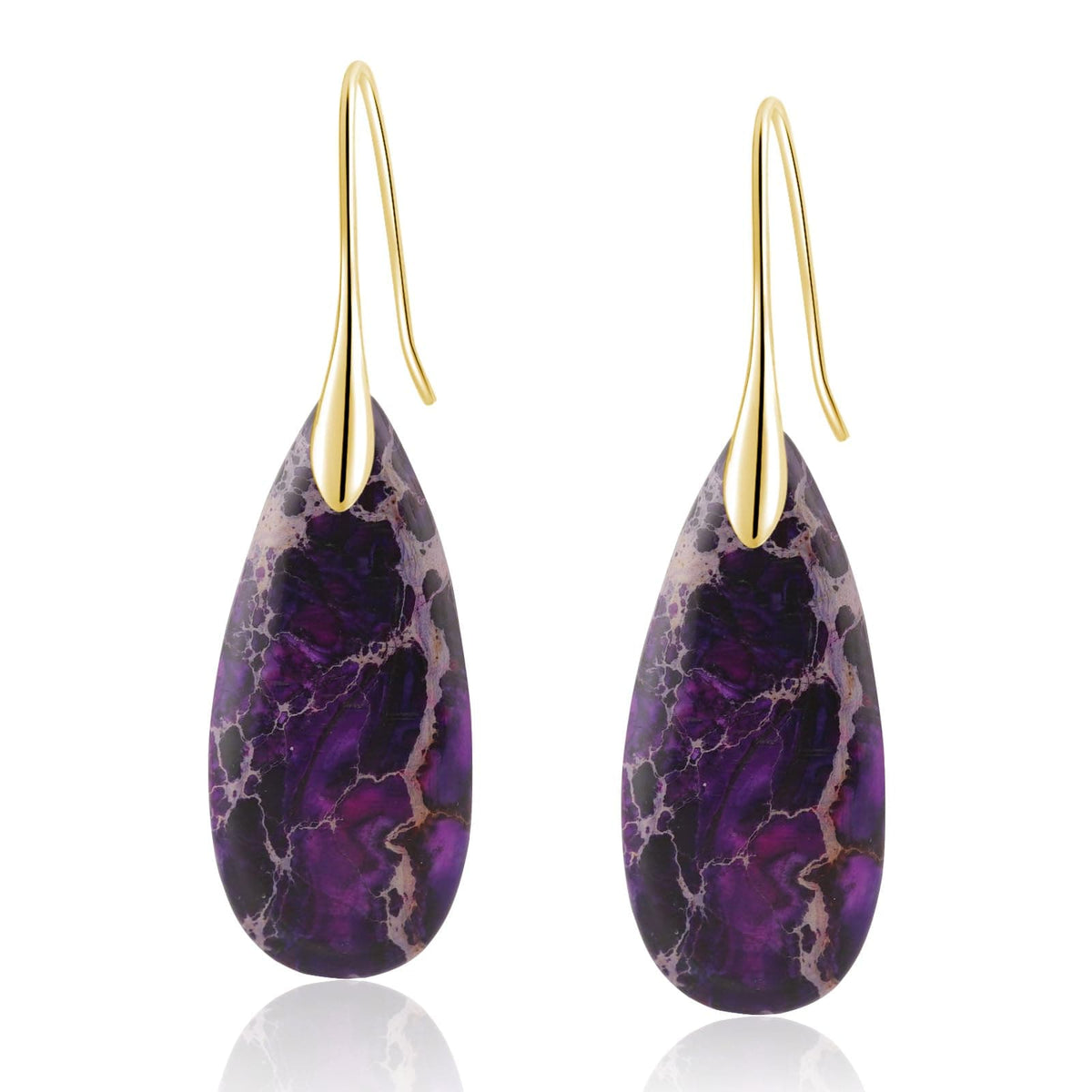 Natural Stone Teardrop Dangle Earrings