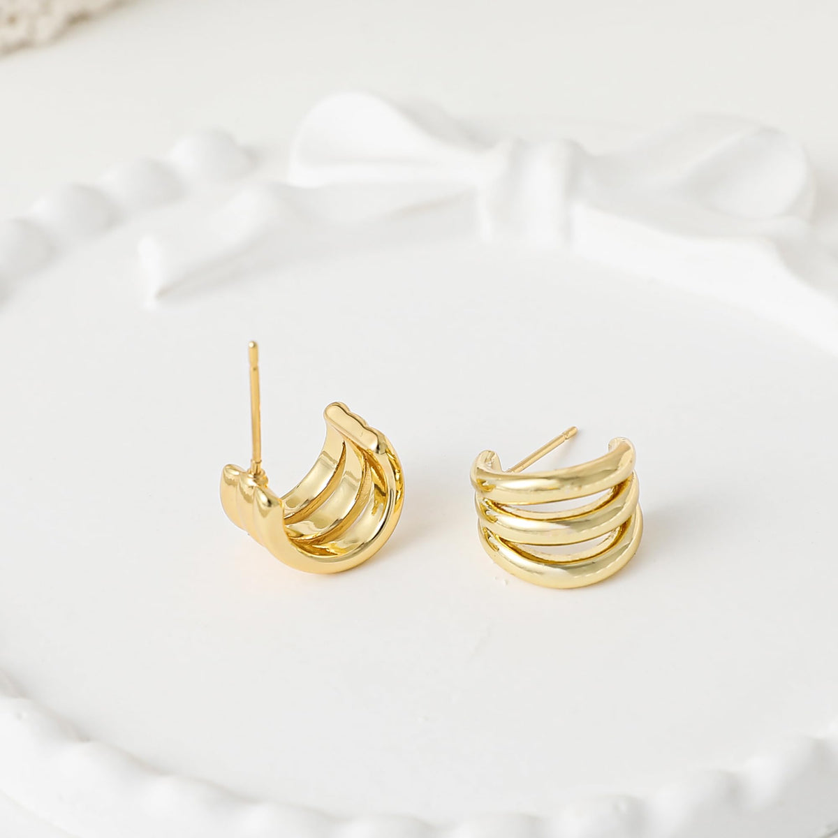 Geometric Gold Knot Statement Earrings The Nichole Collection - Official Site