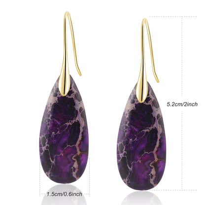 Natural Stone Teardrop Dangle Earrings The Nichole Collection - Official Site