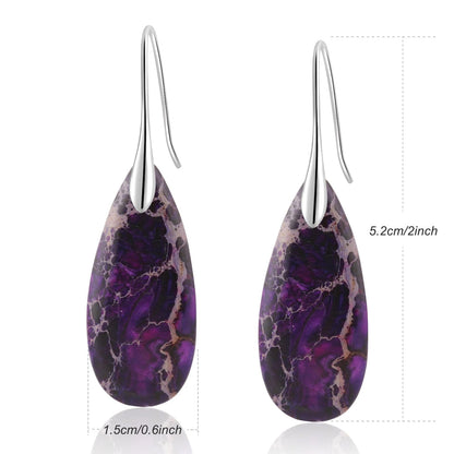 Natural Stone Teardrop Dangle Earrings The Nichole Collection - Official Site