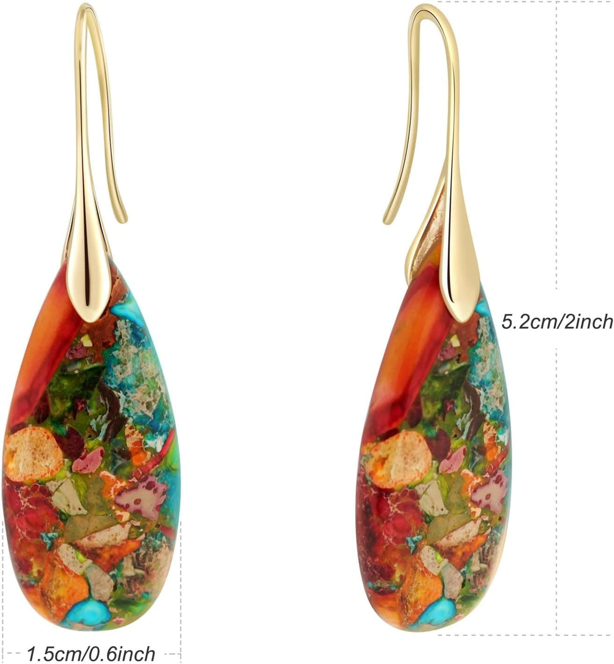 Natural Stone Teardrop Dangle Earrings The Nichole Collection - Official Site