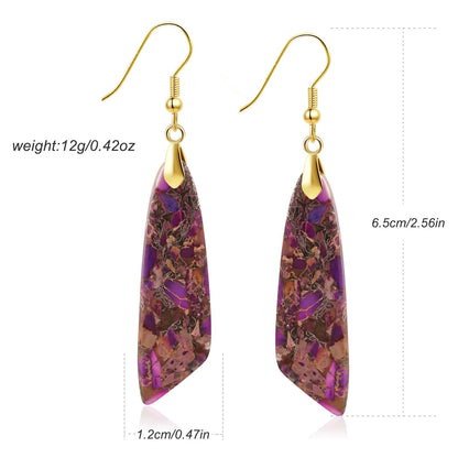 Natural Stone Teardrop Dangle Earrings The Nichole Collection - Official Site