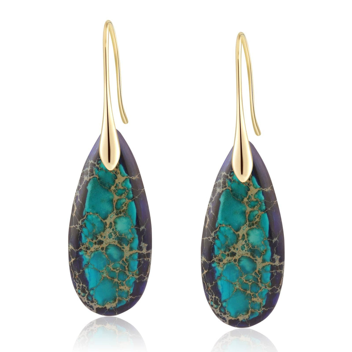 Natural Stone Teardrop Dangle Earrings