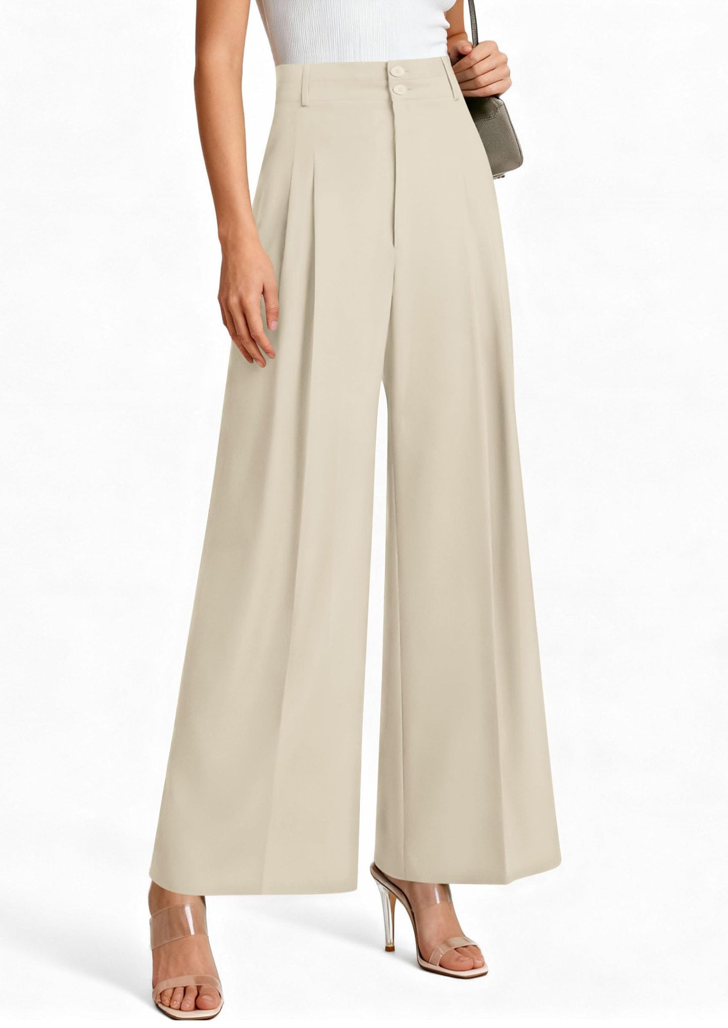 High Waisted Wide Leg Dress Pants with Pockets