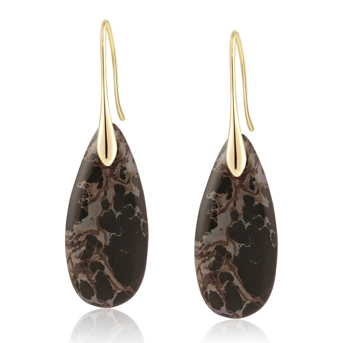 Natural Stone Teardrop Dangle Earrings