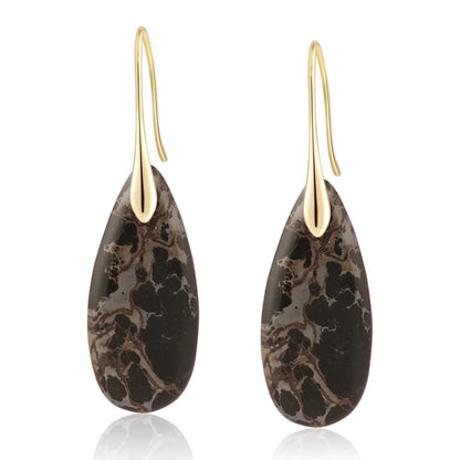 Natural Stone Teardrop Dangle Earrings