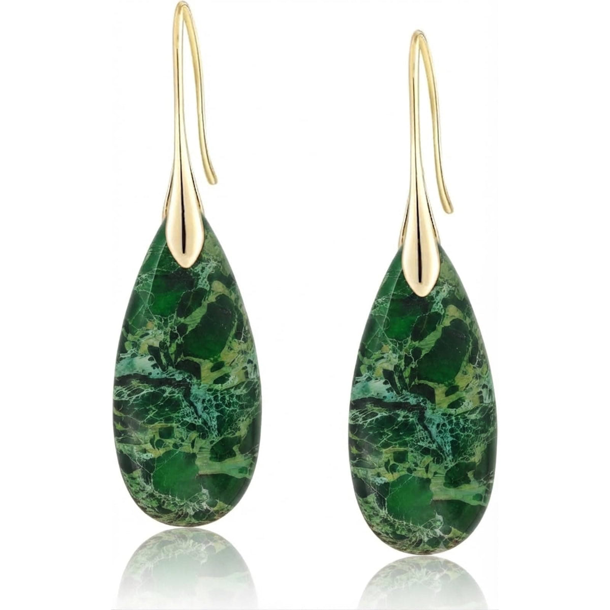 Natural Stone Teardrop Dangle Earrings