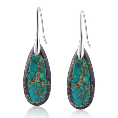 Natural Stone Teardrop Dangle Earrings